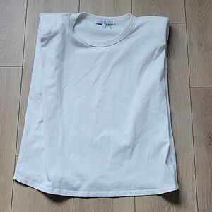 Endless Rose White Padded Shoulder Muscle Tee S